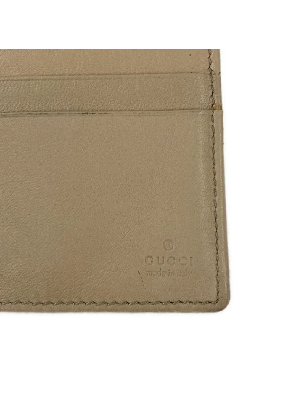★SOLD★ Gucci Billfold GG Pattern Interlocking Dark Brown Pink Beige Lame Leather - Picture 5 of 12